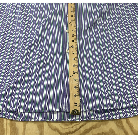 Vtg Ralph Lauren Button Down Shirt Mens 3XLT Tall Purple Striped Classic Fit - Picture 9 of 10